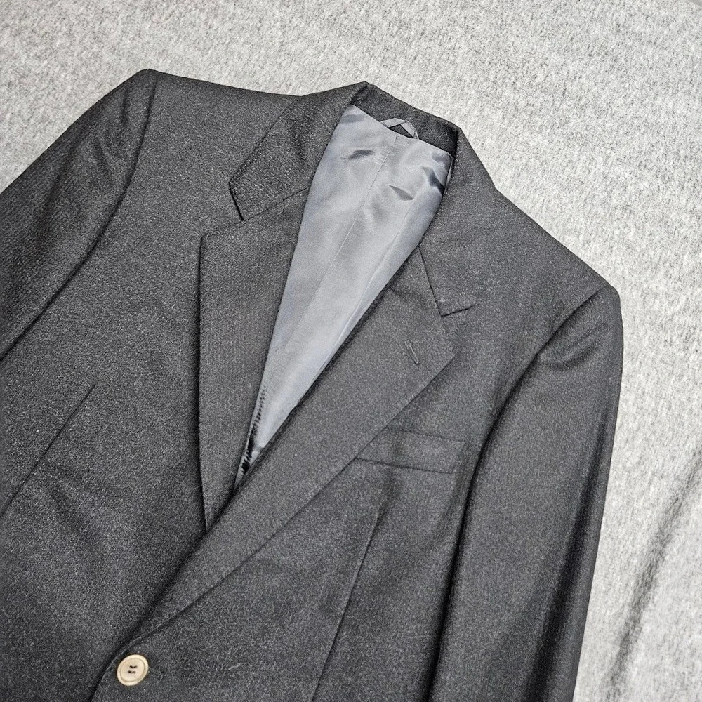 Corneliani Blazer Vest Mens 36 Charcoal Grey Wool 2 Piece Set Made in Italy